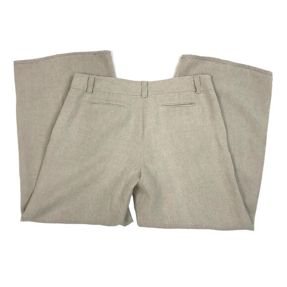 MICHAEL KORS Linen Wide Pant Women Sz10 Natural Cottage Fairy Retro Preppy Boho - Picture 3 of 7